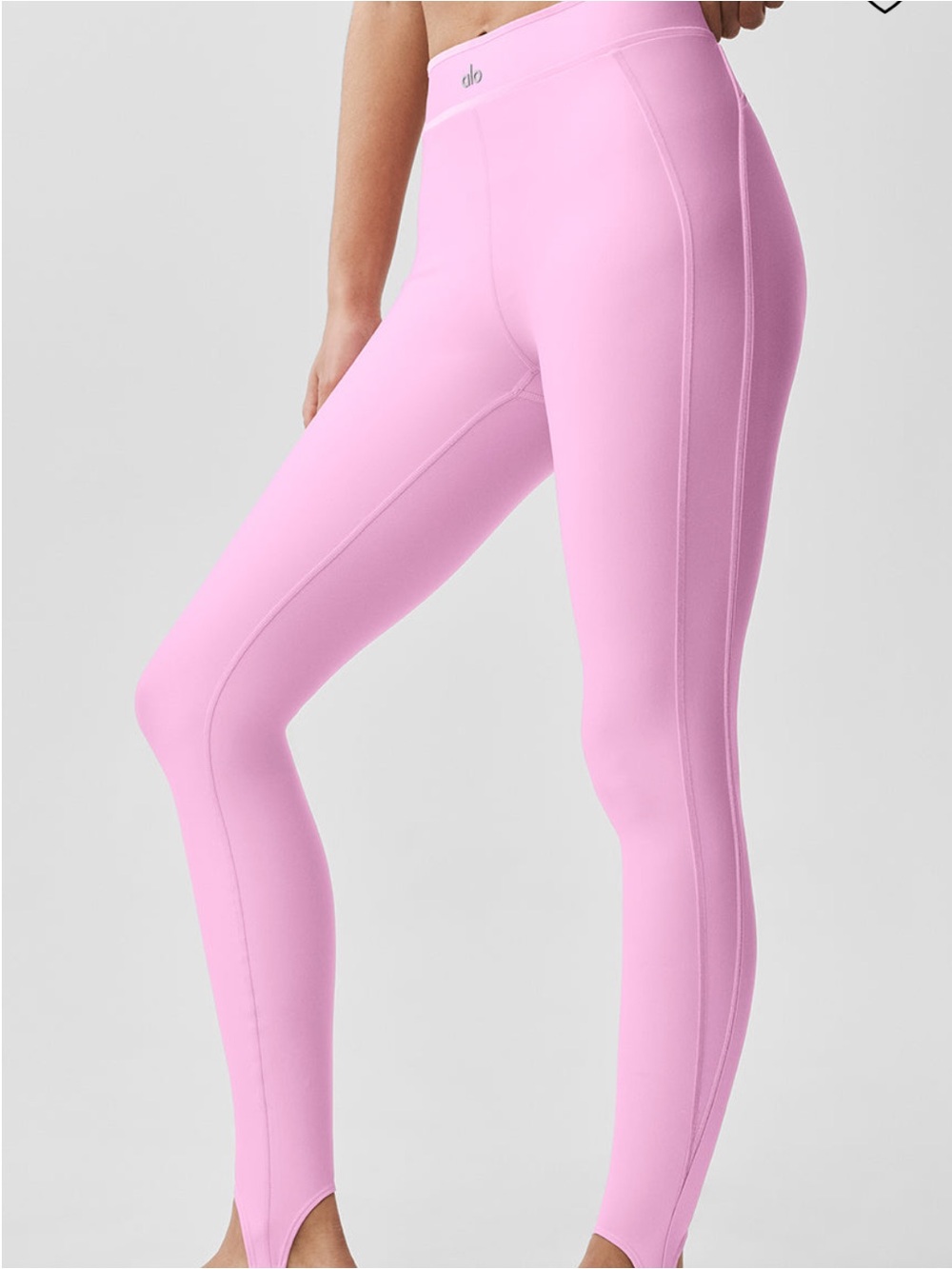 ALO Yoga Airlift High-Waist Love Language Stirrup Legging in Candy Heart Pink XS